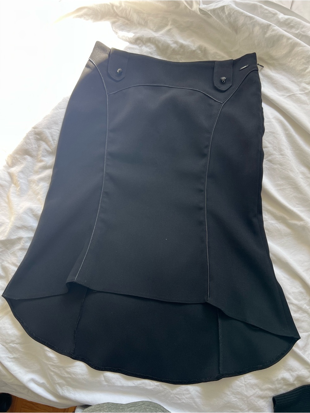 Axara Women's Black High-Low Flared Skirt